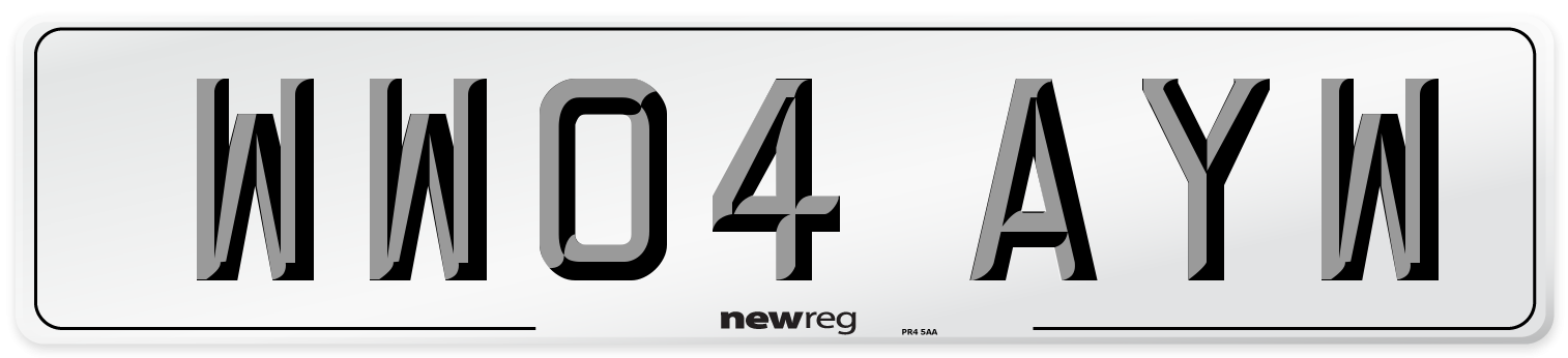 WW04 AYW Number Plate from New Reg